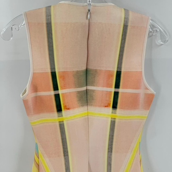 Clover Canyon Multicolor Mixed Form Fitted Dress Sz S Geometric Scuba Flattering - Picture 4 of 6